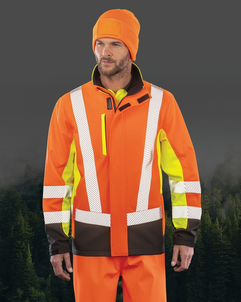 3-layer recycled softshell safety jacket