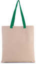 Flat canvas shopper with contrast handle