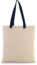Flat canvas shopper with contrast handle