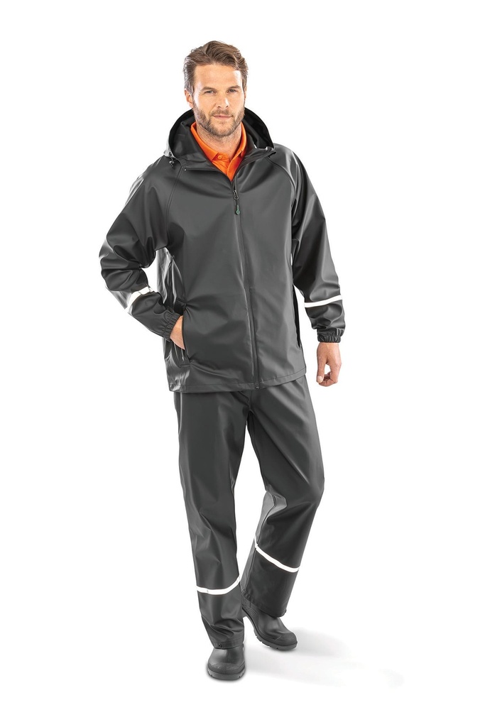 Prism PU waterproof jacket with reflective strips