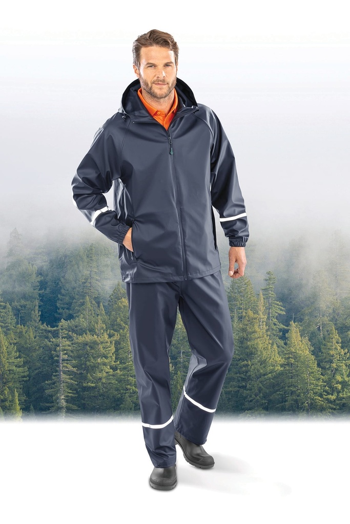 Prism PU waterproof jacket with reflective strips