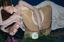 Woven jute shopping bag with knit canvas effect - Kimood