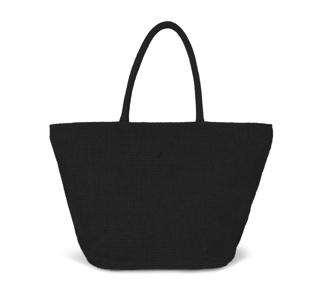 Woven jute shopping bag with knit canvas effect - Kimood