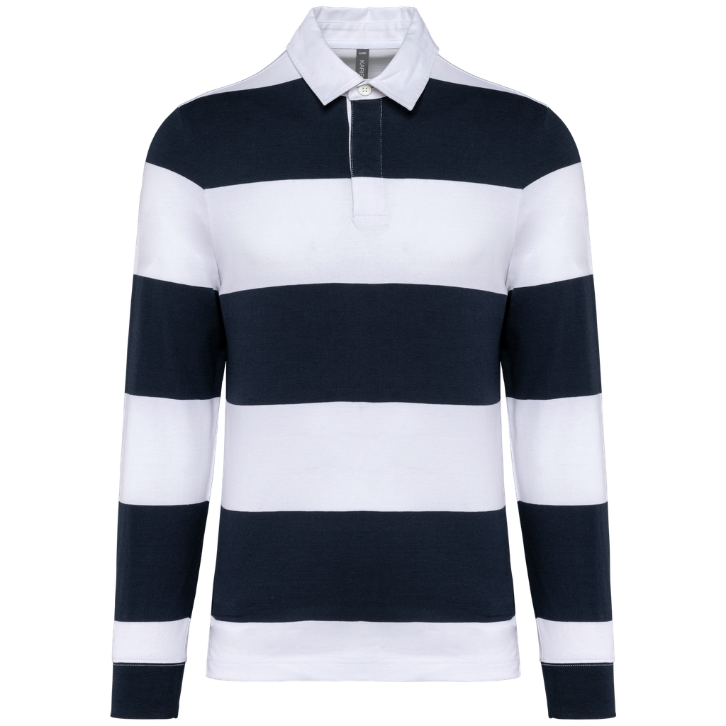Unisex long-sleeved striped polo shirt - Kariban