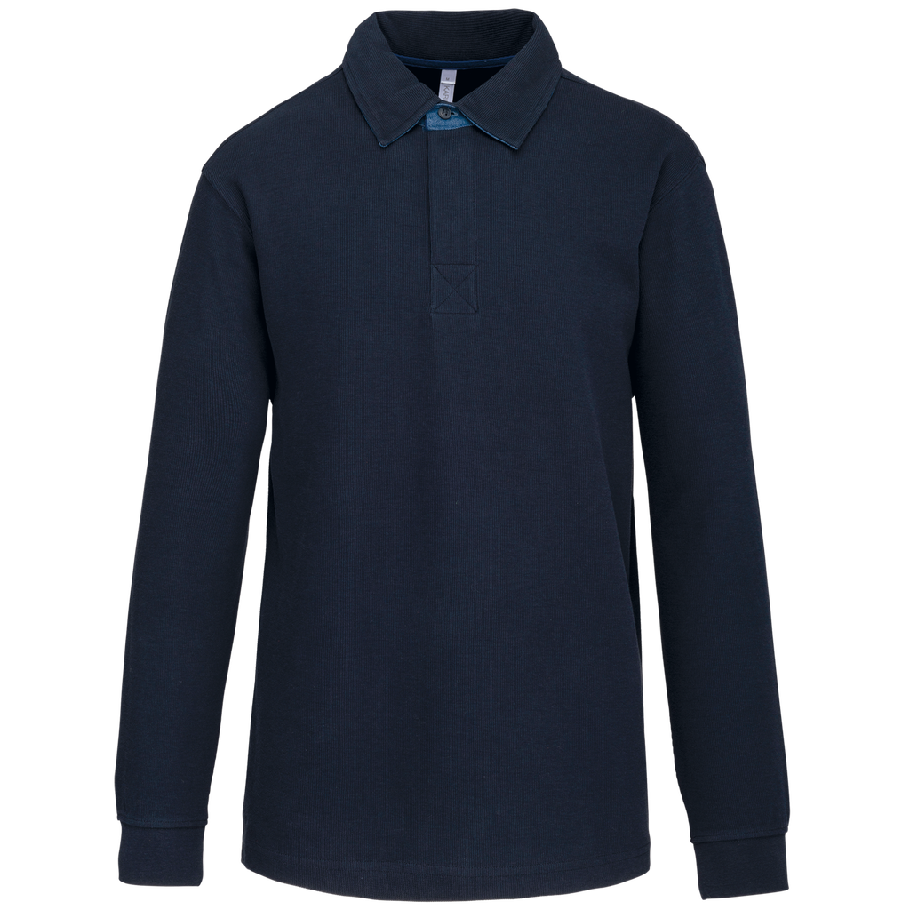 French rib - long-sleeved ribbed polo shirt - Kariban