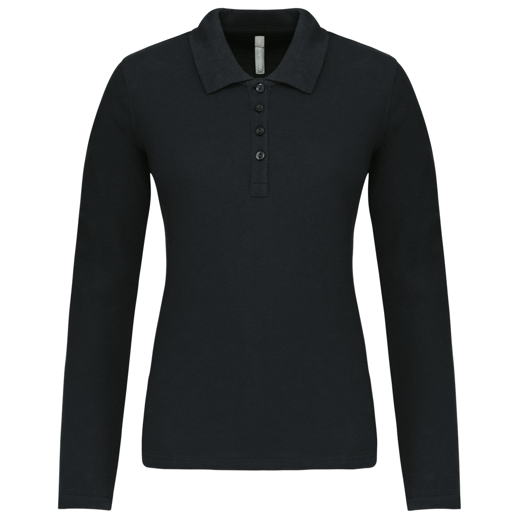 Ladies’ long-sleeved piqué polo shirt - Kariban