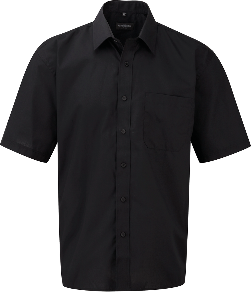 Men's Short-Sleeved Polycotton Poplin Shirt - Russell