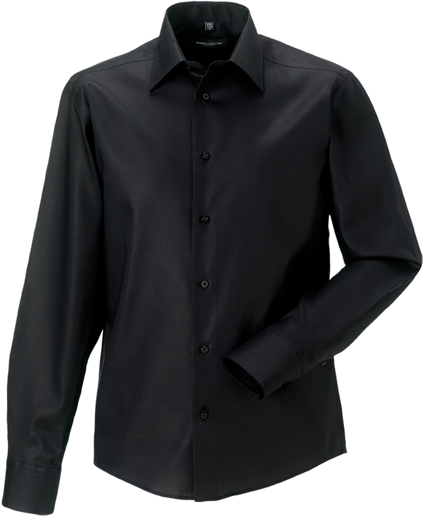 Men's Long-Sleeved Non-Iron Shirt - Tailored Fit - Russell