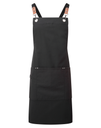 Bib apron with crossed CLIP 'N' CLASP back straps - Premier