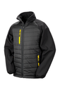 Black compass padded soft shell jacket - Result