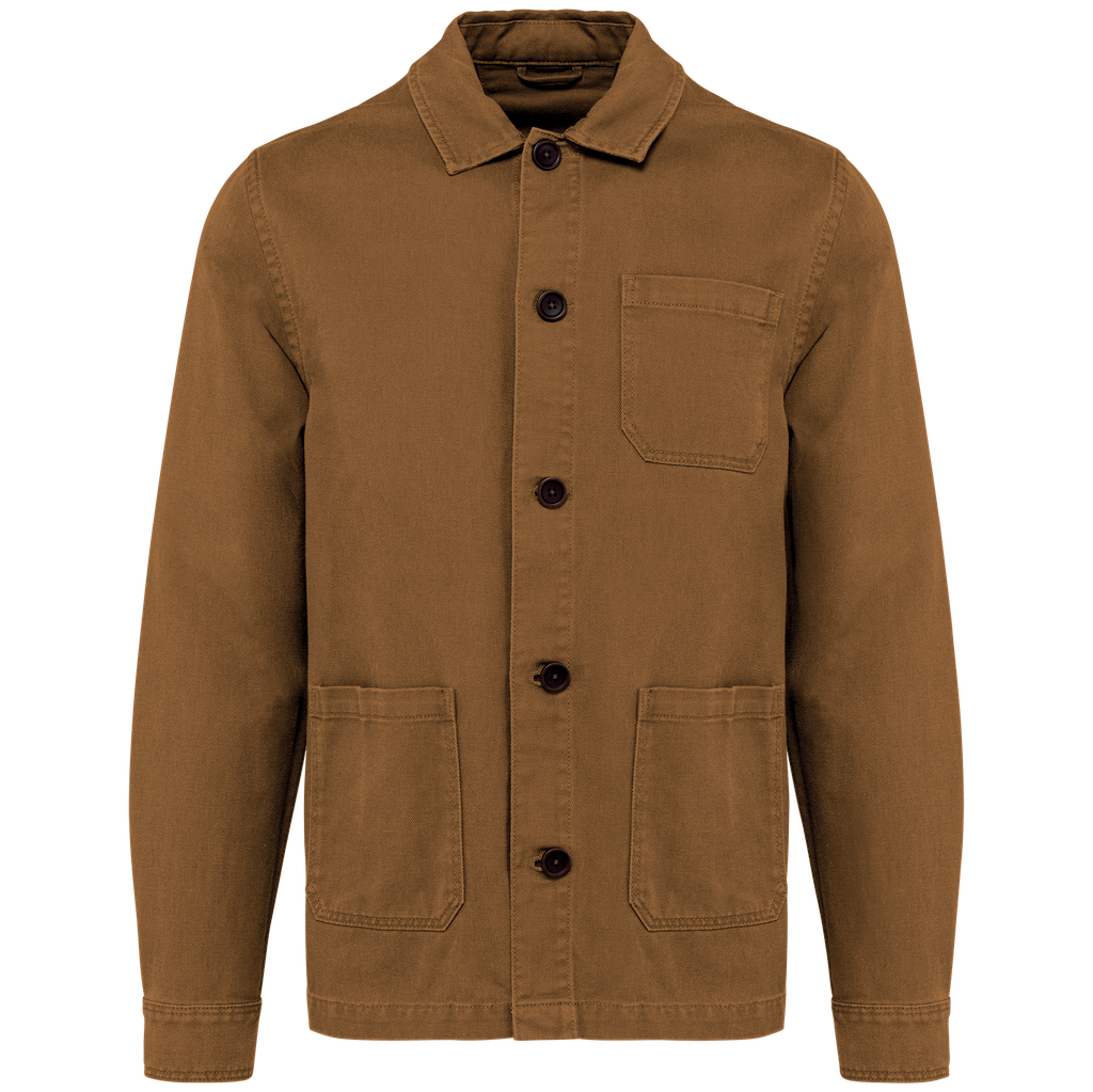 Eco-friendly men's washed effect work jacket - Native Spirit