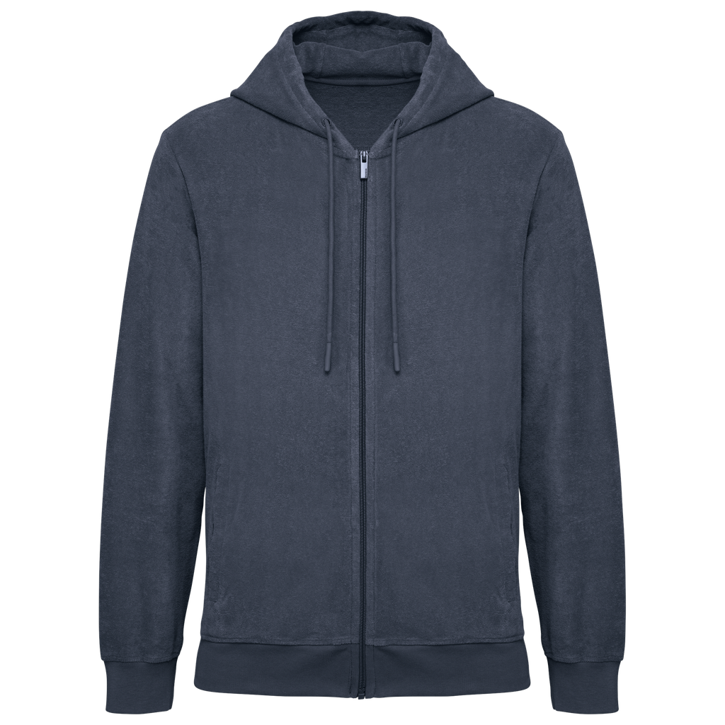 Eco-friendly men's Terry Towel full zip hooded sweatshirt - Native Spirit