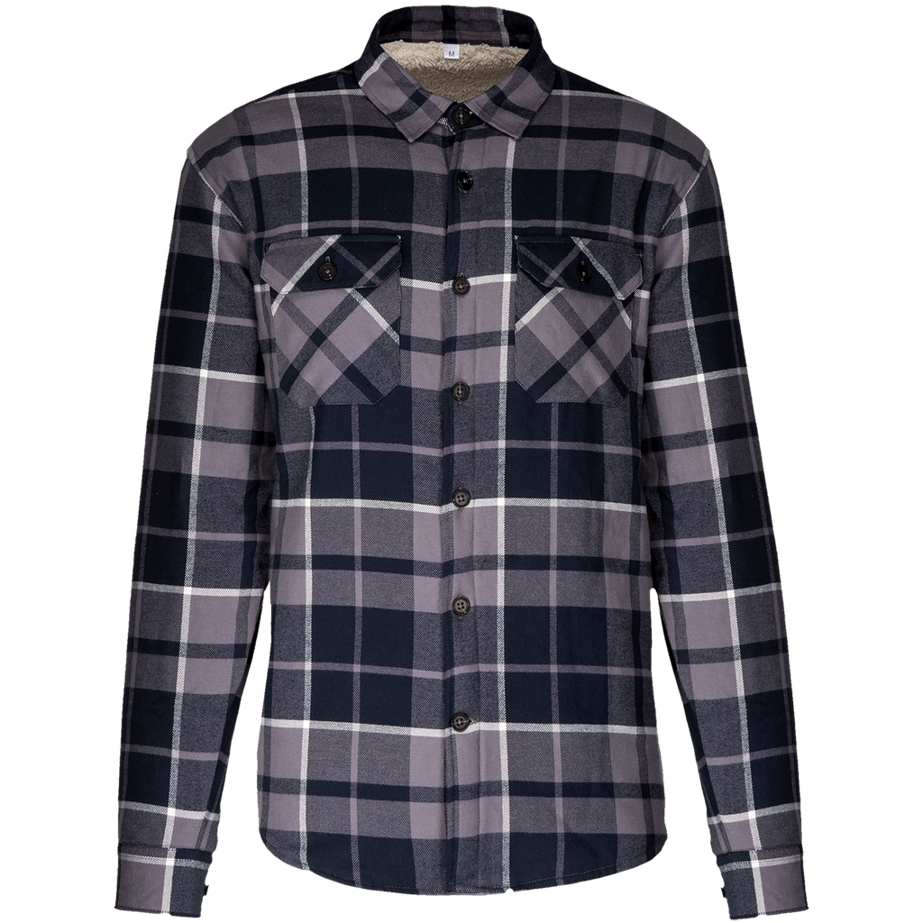 Sherpa-lined checked SHIRT JACKET - Kariban