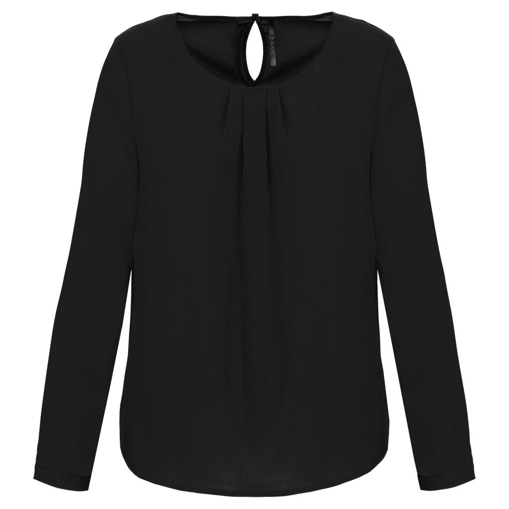Ladies' long-sleeved crepe blouse - Kariban