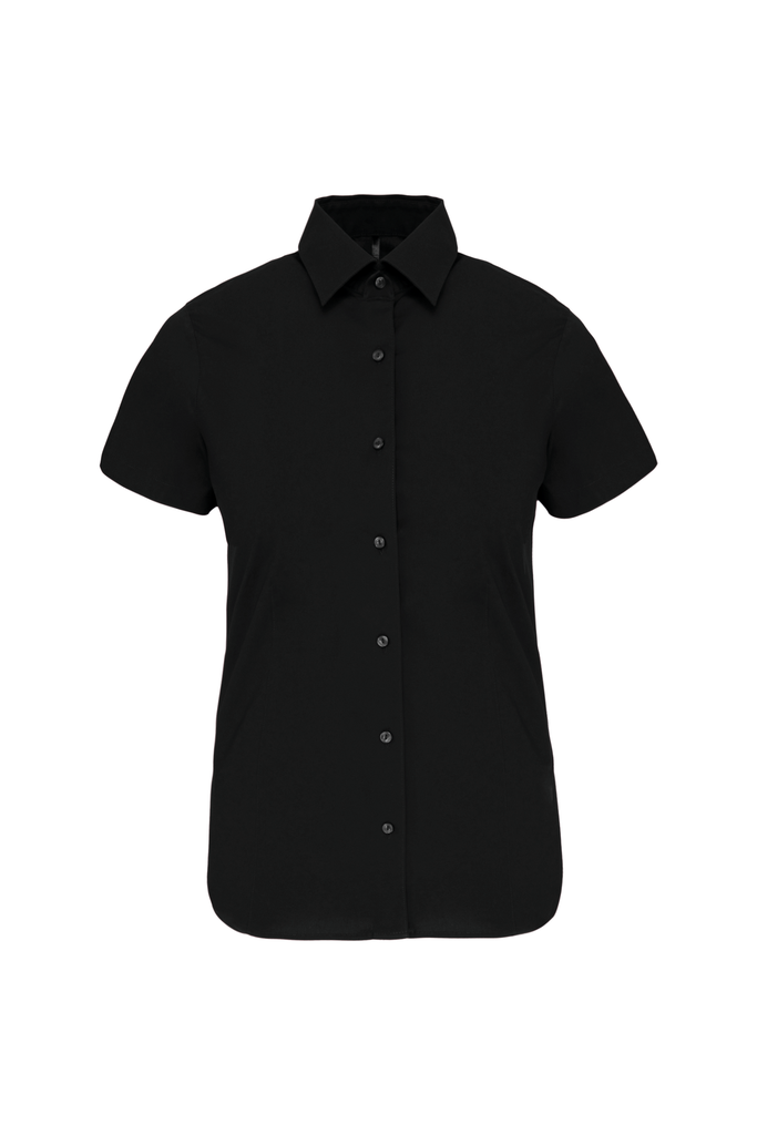 Ladies' short-sleeved cotton/elastane shirt - Kariban