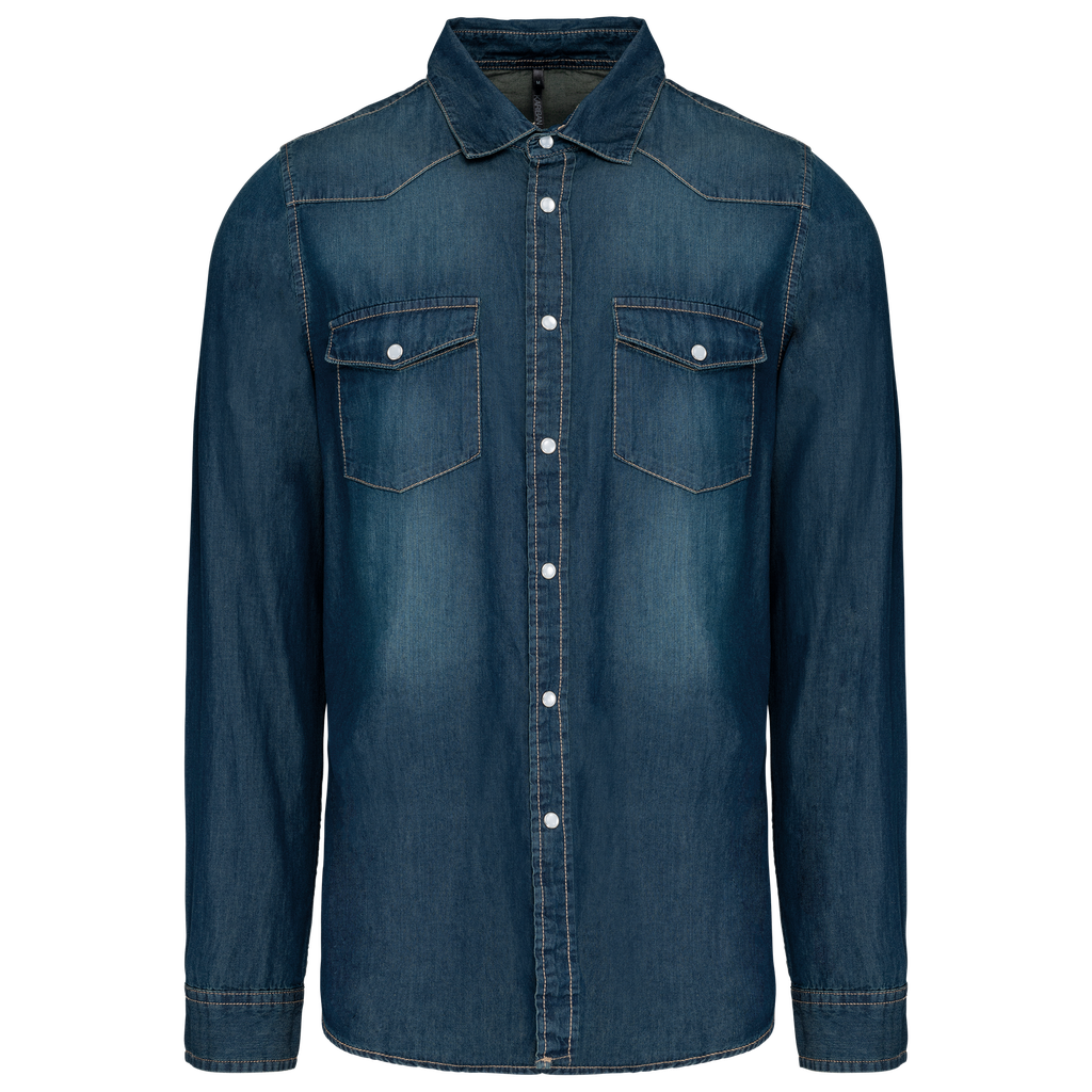 Men's long-sleeved denim shirt - Kariban
