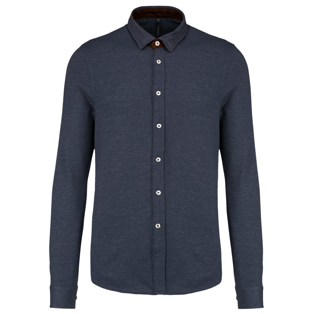 Men's long-sleeved Jacquard knit shirt - Kariban