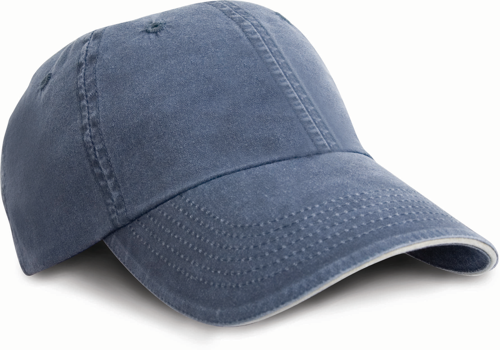 Washed Fine Line Cotton Cap with Sandwich peak - Result