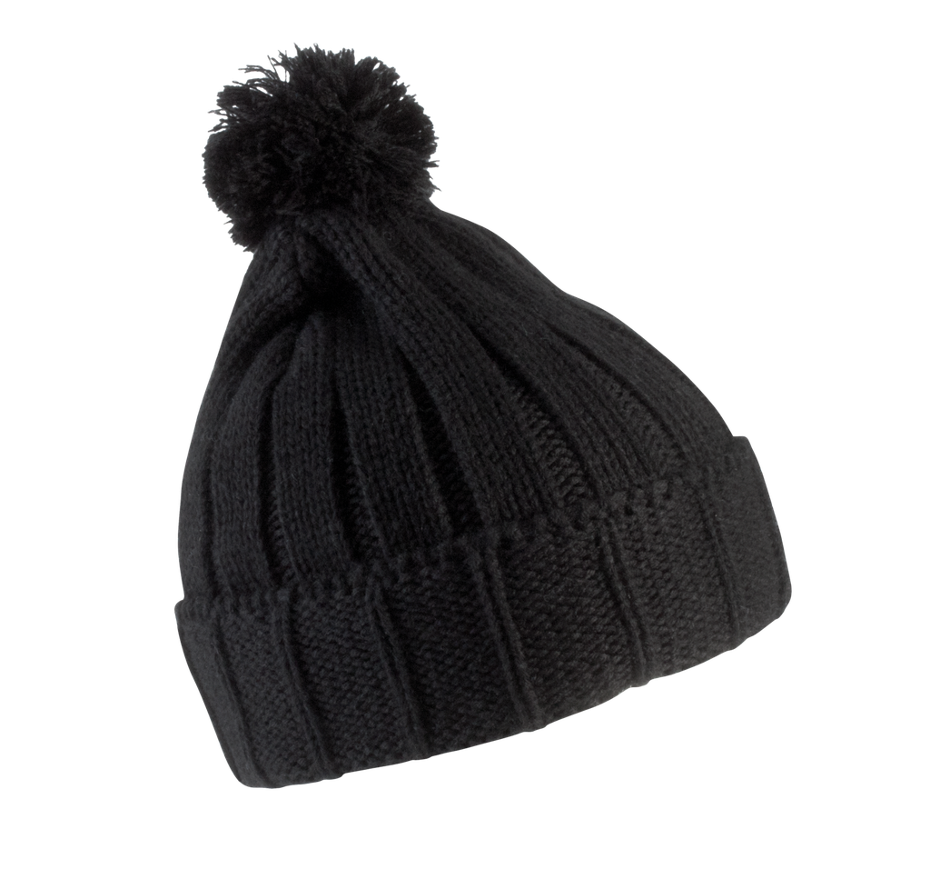 Bobble beanie with turn-up. - K-up
