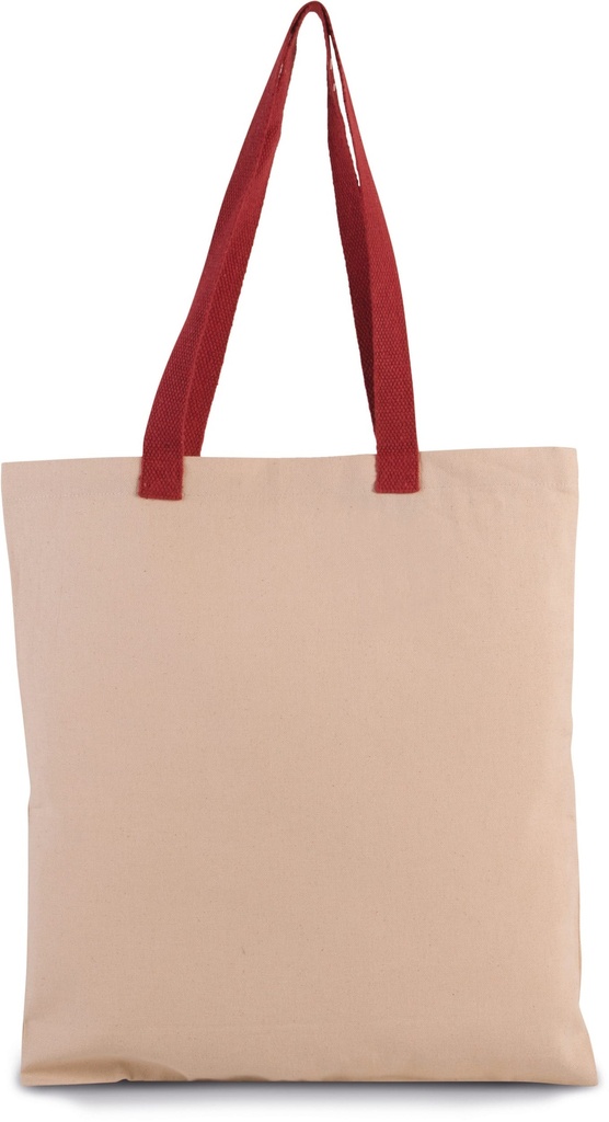 Flat canvas shopper with contrast handle - Kimood