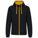 Men's contrast hooded full zip sweatshirt - Kariban