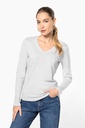 Ladies' long-sleeved V-neck T-shirt - Kariban