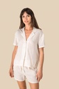 Ladie's Linen Bowling Collar Short-Sleeved Shirt - Spasso