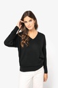 Eco-friendly ladies’ V-neck lyocell jumper - Spasso