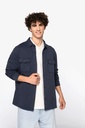 Eco-friendly men's washed effect brushed fleece overshirt - Native Spirit