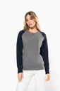 Ladies' two-tone French Terry organic crew neck raglan sleeve sweatshirt - Kariban