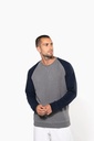 Men's two-tone organic crew neck raglan sleeve sweatshirt - Kariban