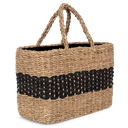 Eco-friendly striped seagrass basket bag - Kimood