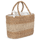 Eco-friendly striped seagrass basket bag - Kimood