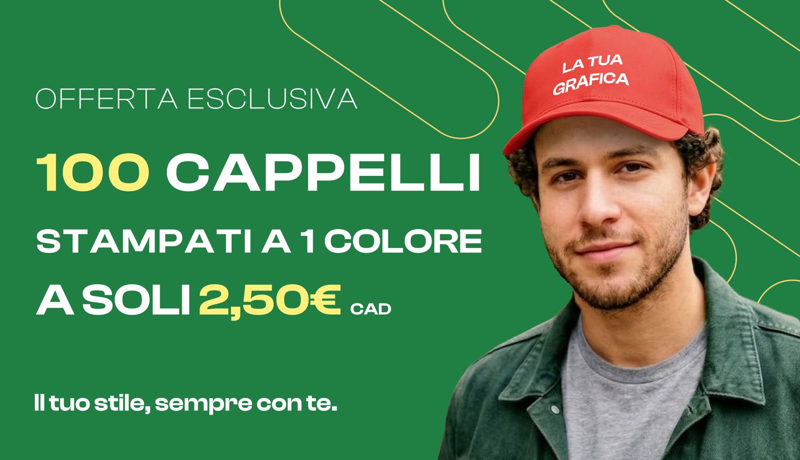 Offerta BUZZ 100 Cappelli Stampati a 2,50€