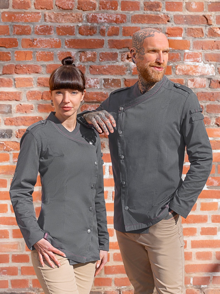 Long-sleeved Ladies' Chef Jacket Denim · 2