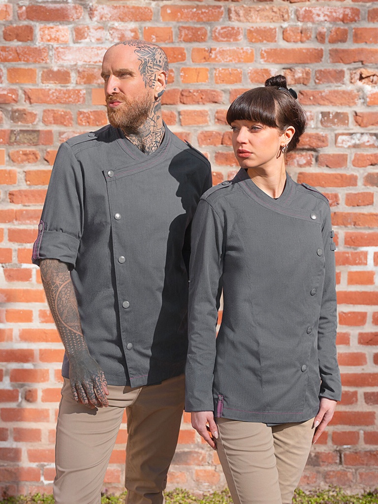 Long-sleeved Ladies' Chef Jacket Denim · 3