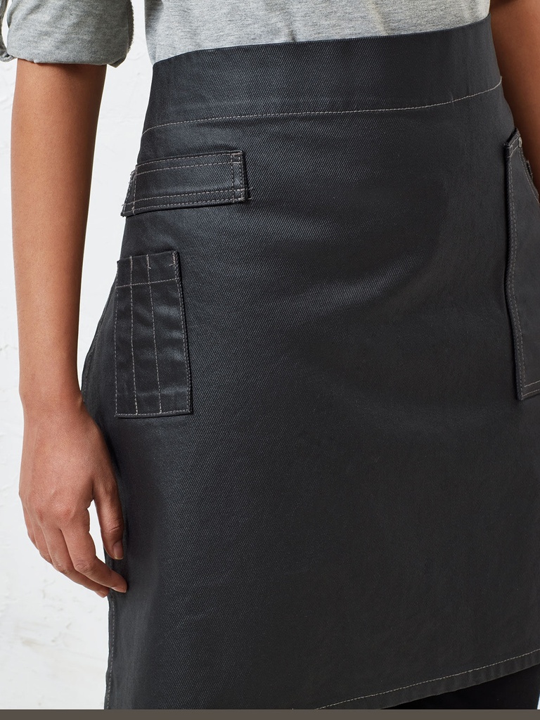 Division Waxed Look Denim Waist Apron · 2