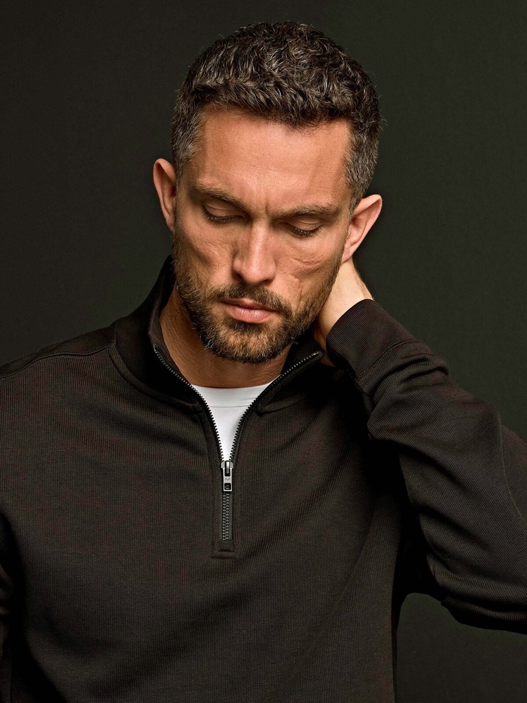 Ribbed Interlock Half Zip · 3