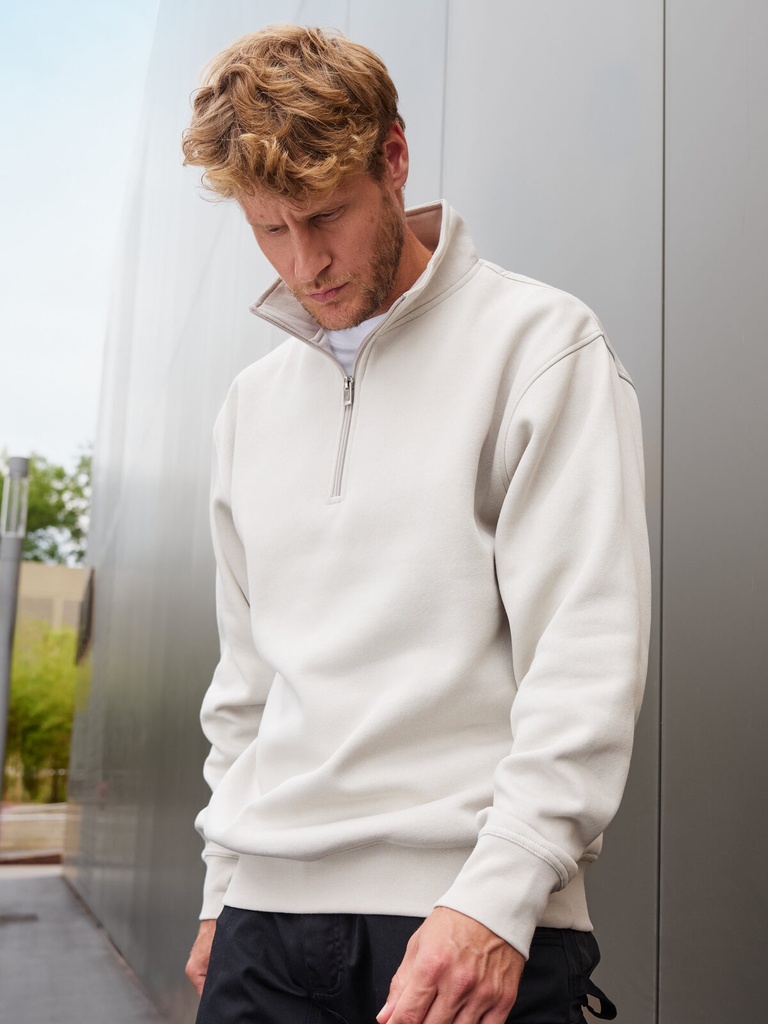Felpa con zip 1/4 e interno felpato