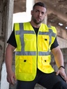 Gilet di sicurezza multitasche con strisce riflettenti e cerniera