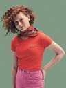 T-shirt donna slim fit con logo piccolo in cotone