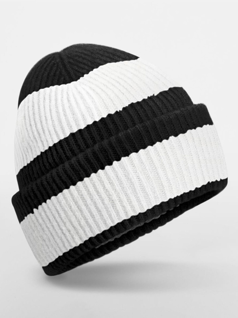 Berretto a strisce in maglia soft-touch