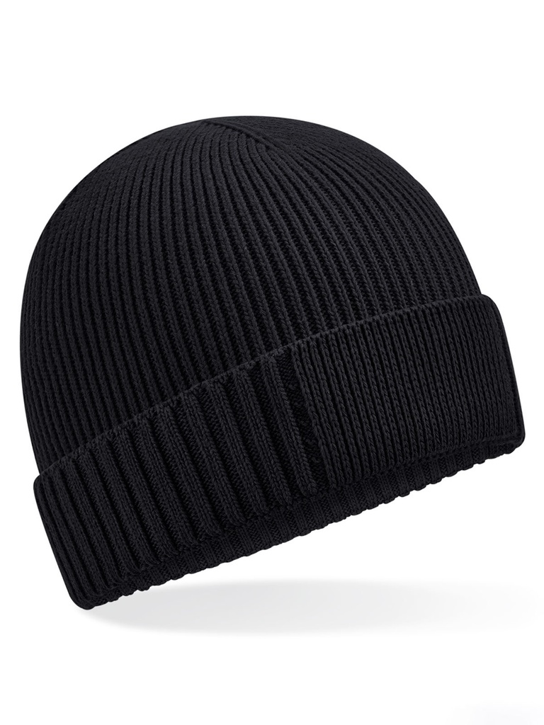 Cuffia in cotone organico con patch e risvolto