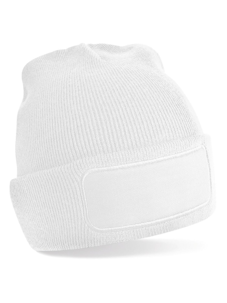 Cuffia in maglia a doppio strato con patch stampabile