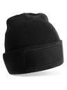 Cuffia in maglia a doppio strato con patch personalizzabile