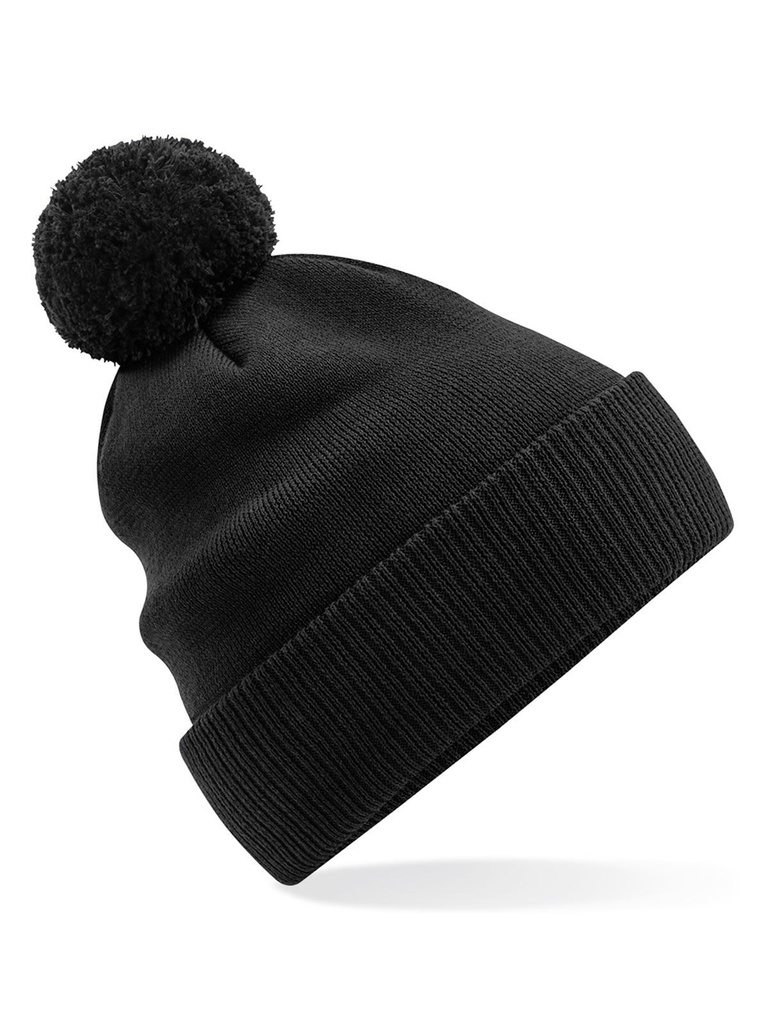 Cuffia in cotone organico a doppio strato con pon pon