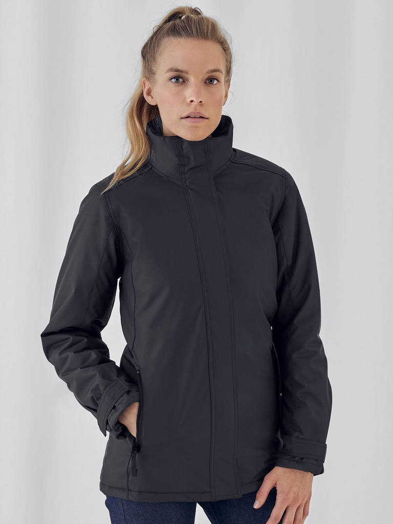 Parka impermeabile sfiancato con cappuccio a scomparsa e tasche nascoste