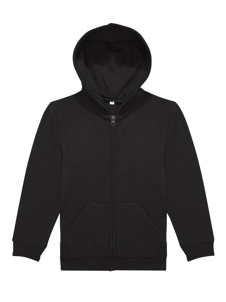 Felpa con cappuccio e zip per bambini in cotone e poliestere riciclato