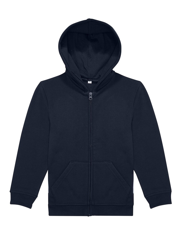 Felpa con cappuccio e zip per bambini in cotone e poliestere riciclato