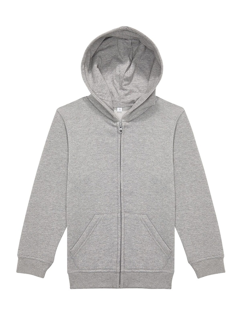 Felpa con cappuccio e zip per bambini in cotone e poliestere riciclato